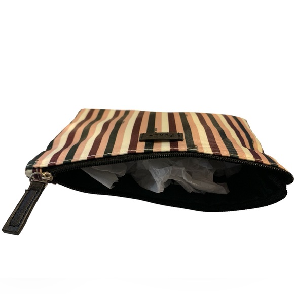 FURLA Striped Nylon Cosmetic Case Pouch - Picture 4 of 4